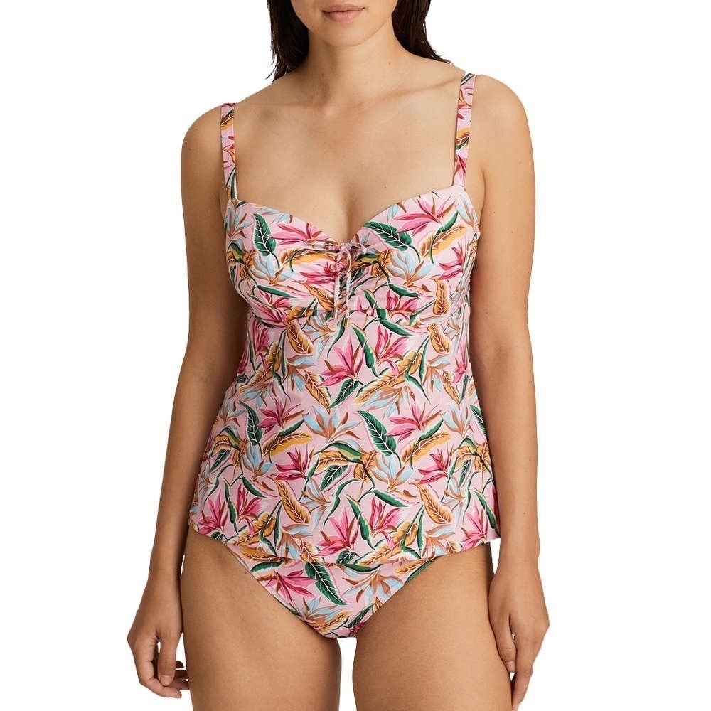 Prima Donna Sirocco Tankini US 34DDD UK 34E Pink Floral 2 Piece Swimsuit